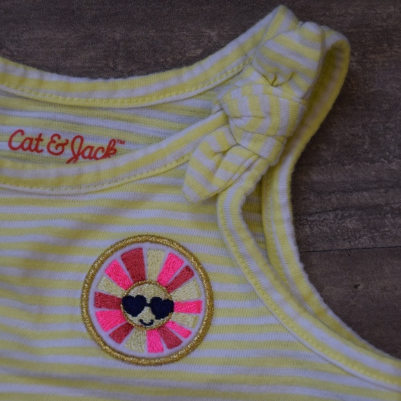 Cat & Jack Yellow Sunshine Peplum Tank Top - 18 M - Picture 3 of 5
